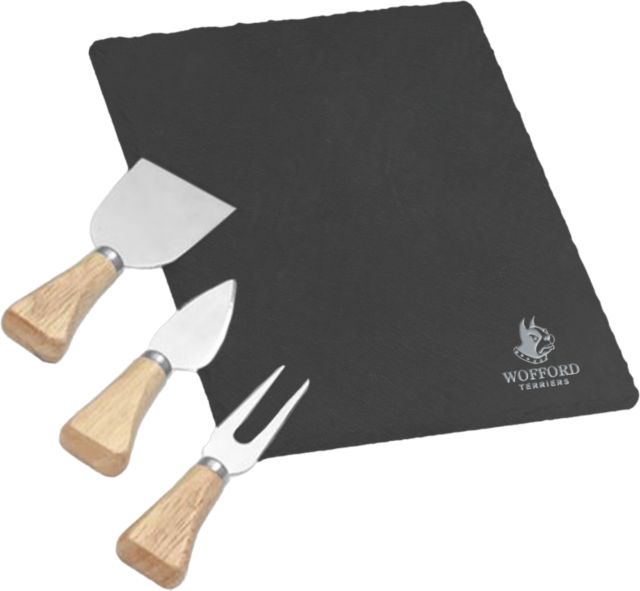 Wofford 4 Piece Slate Cheese Serving Set Wofford Terriers w/ Terrier Engraved - ONLINE ONLY