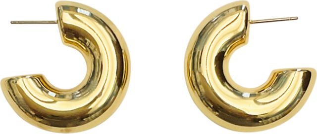Ear Thick Hoop Gold Earrings